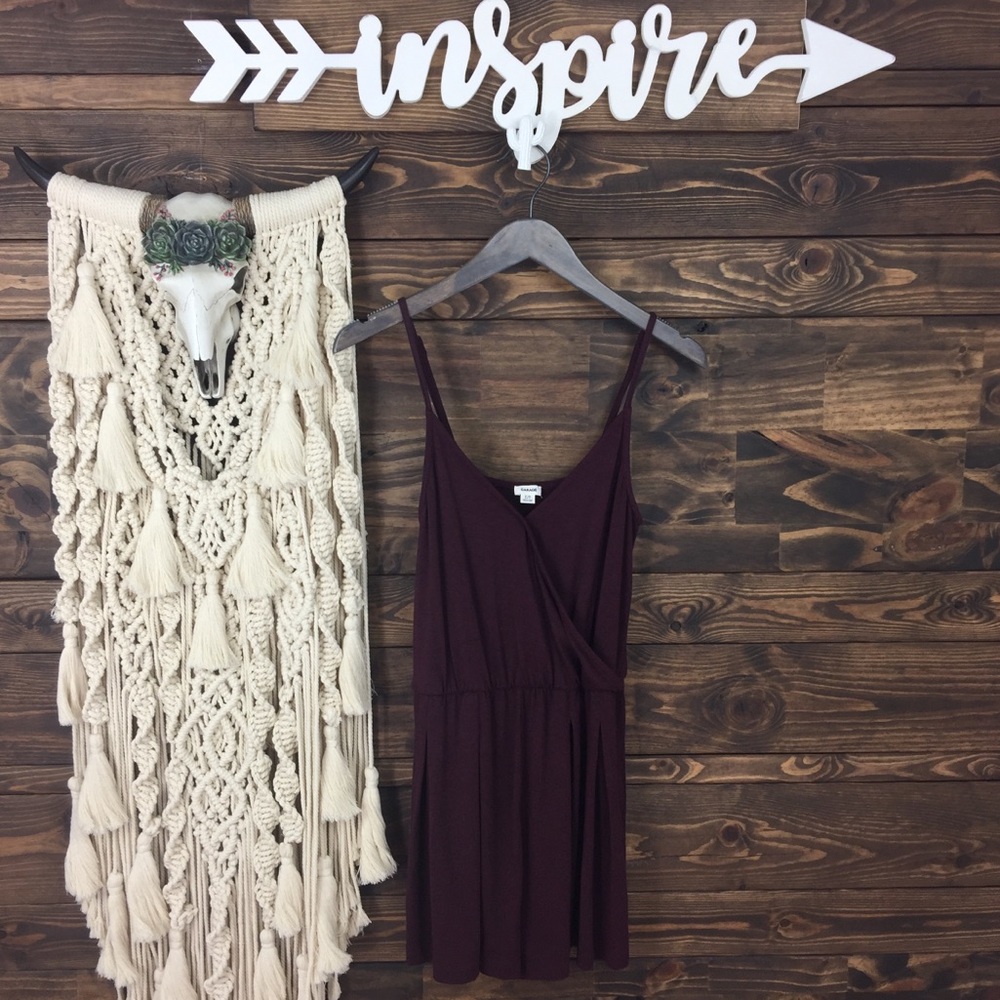 Garage | Faux Wrap‎ Cami Romper Burgundy
